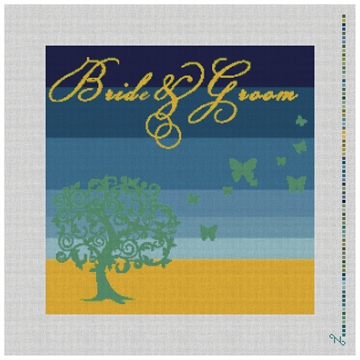 Butterfly Ring Bearer Pillow Needlepoint Kit