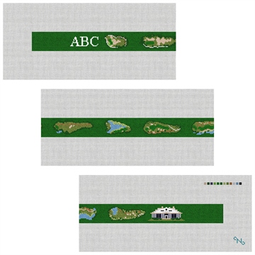 Caledonia Golf Needlepoint Belt Kit Stitched Preview
