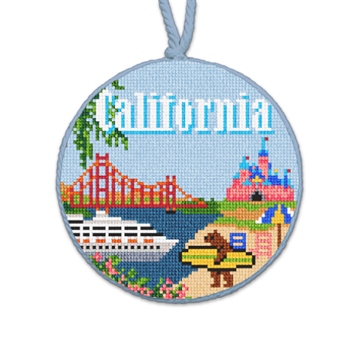California Needlepoint Ornament