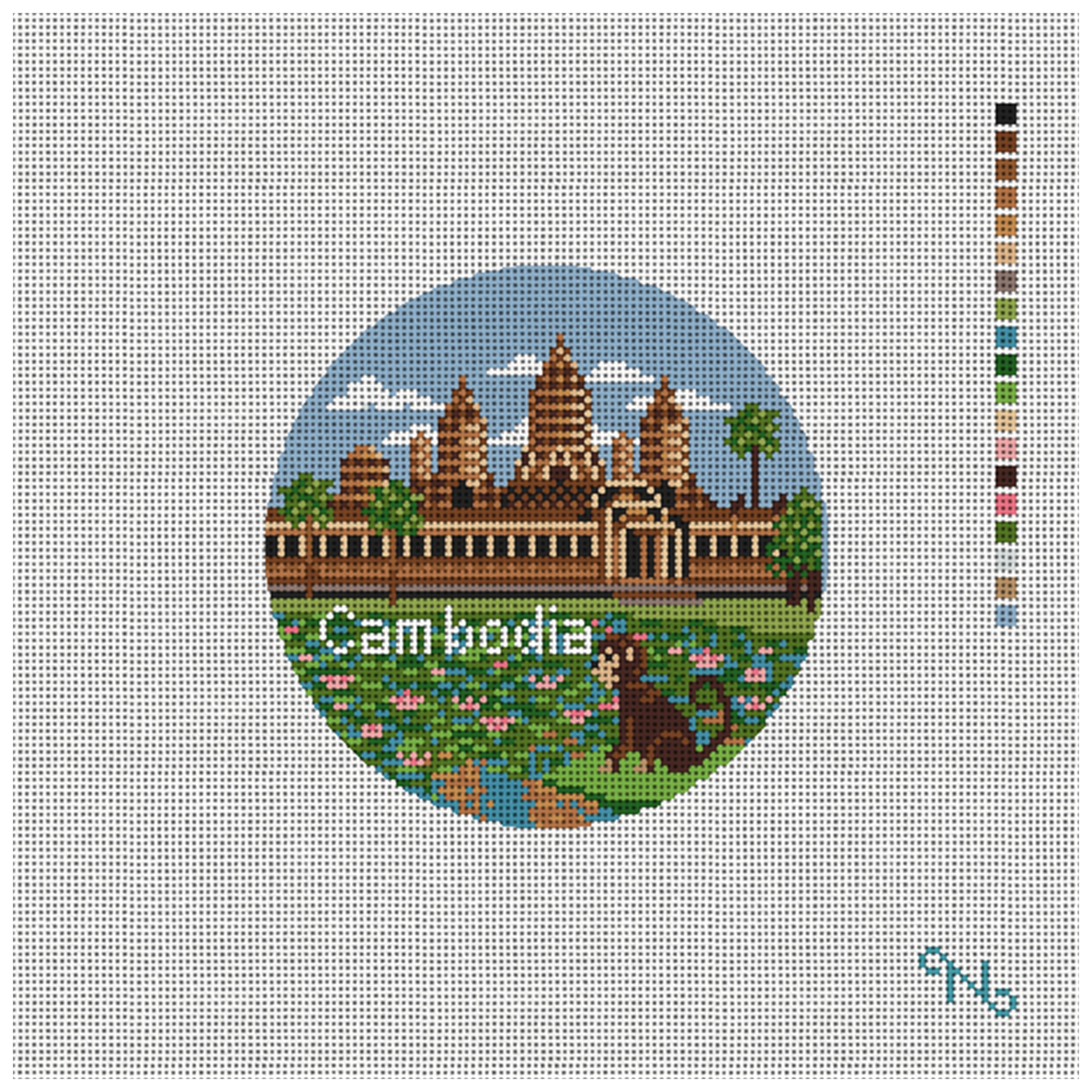Cambodia Needlepoint Ornament Kit