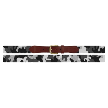 Camouflage Gray Needlepoint Belt