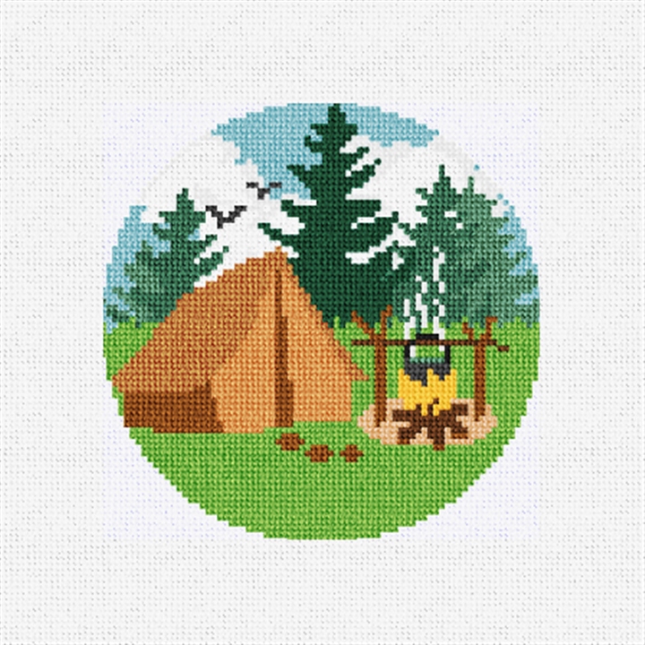 Camping Needlepoint Ornament Kit