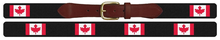 Canada Flag Needlepoint Belt 