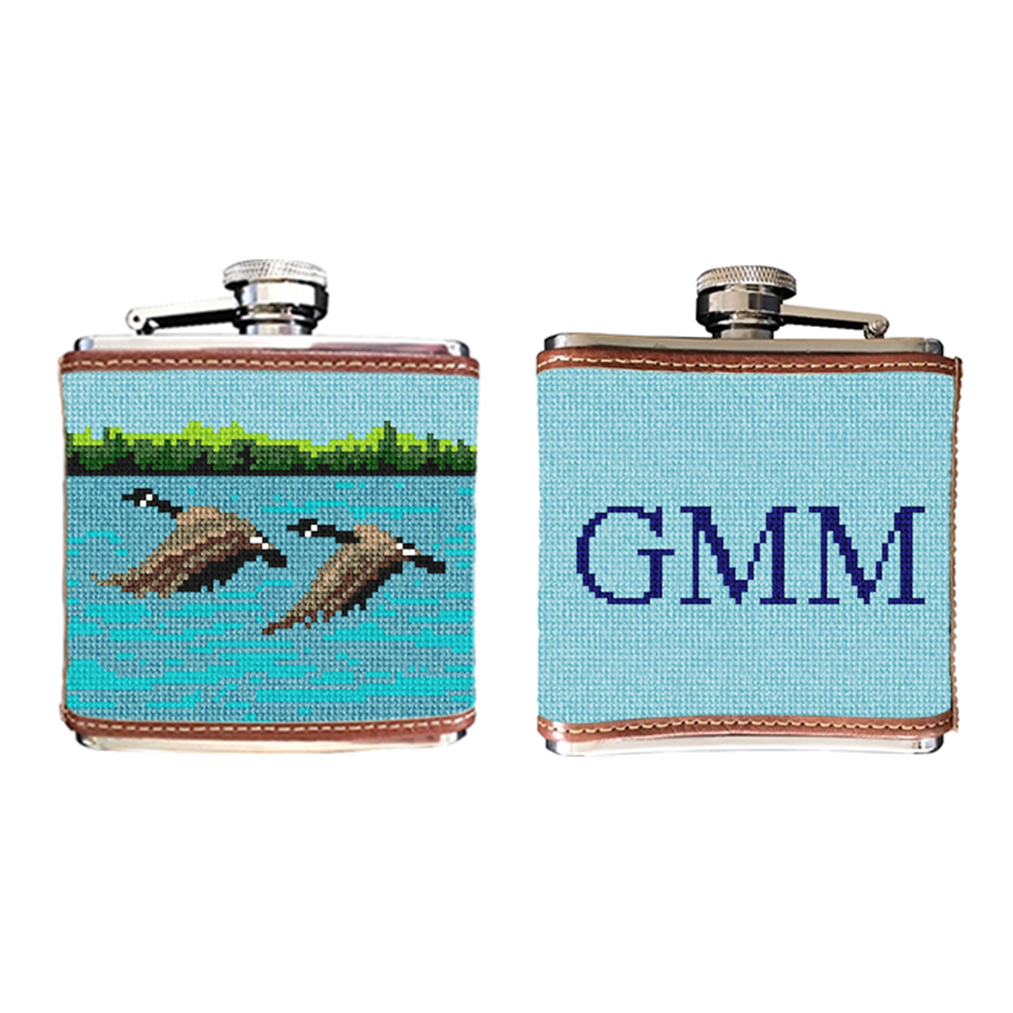 Canada Goose Needlepoint Flask
