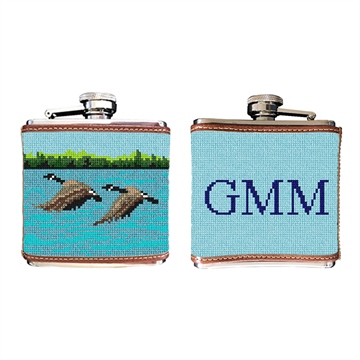 Canada Goose Needlepoint Flask