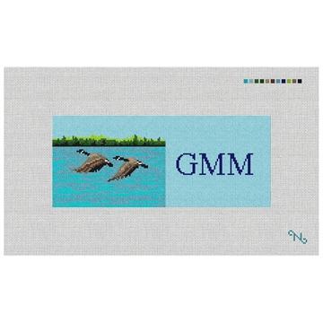 Canada Goose Needlepoint Flask Kit Stitched Preview