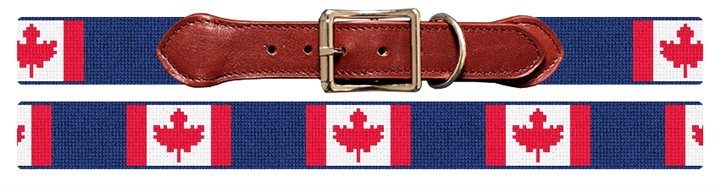 Canadian Flag Needlepoint Dog Collar
