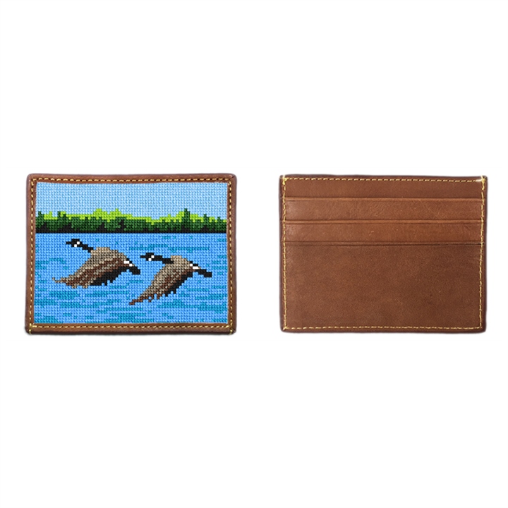 Canadian Goose Needlepoint Card Wallet