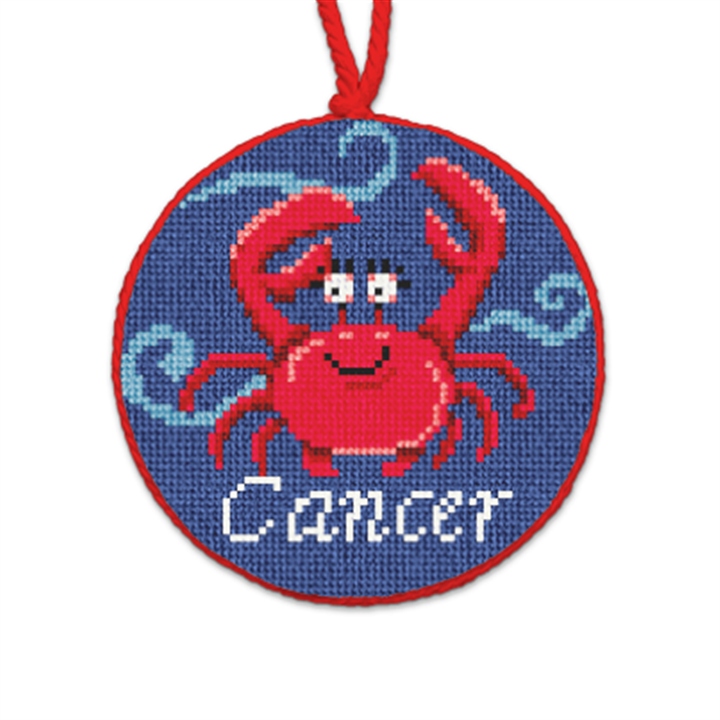 Cancer The Crab Needlepoint Ornament