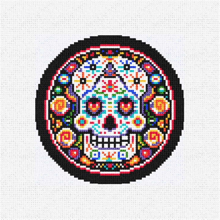 Candlelit Grin Needlepoint Coaster Ornament Kit