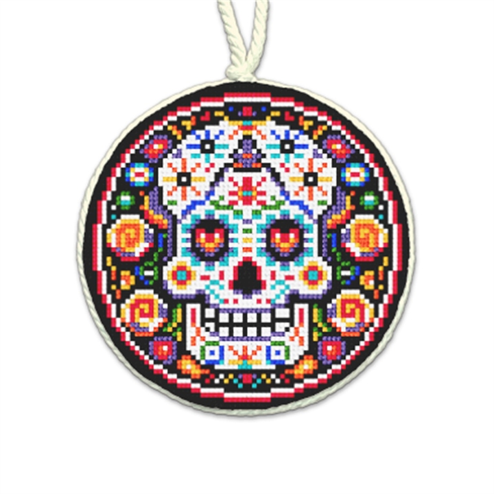 Candlelit Grin Needlepoint Ornament