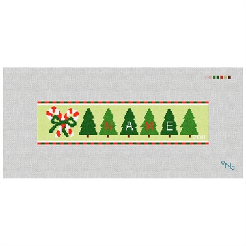 Candy Cane - Personalized Needlepoint Kit Stitched Preview