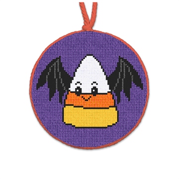 Candy Corn Bat Needlepoint Ornament
