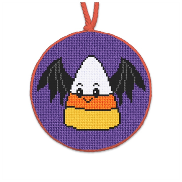Candy Corn Bat Needlepoint Ornament