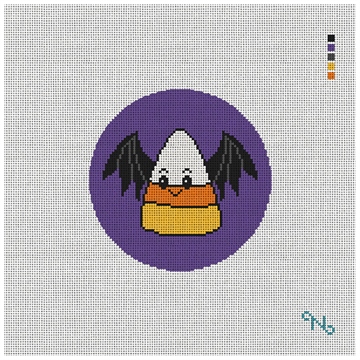 Candy Corn Bat Needlepoint Ornament Kit
