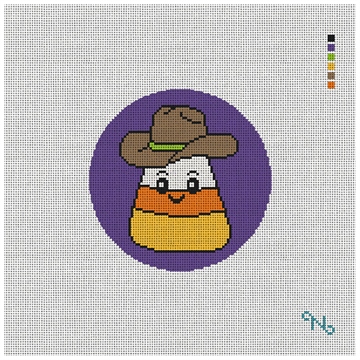 Candy Corn Cowboy Needlepoint Ornament Kit