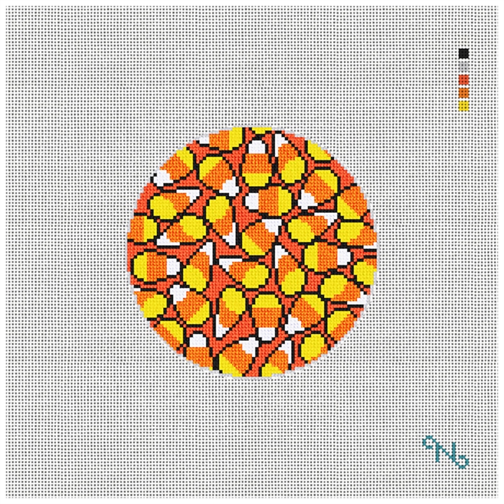 Candy Corn Craving Needlepoint Ornament Kit Stitched Preview