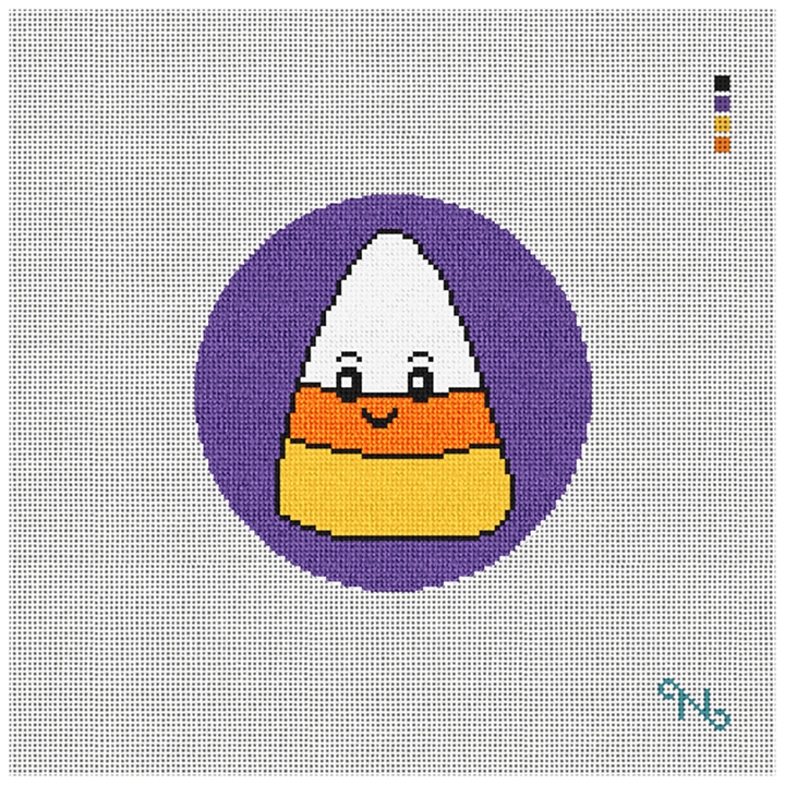 Candy Corn Cutie Needlepoint Ornament Kit Stitched Preview