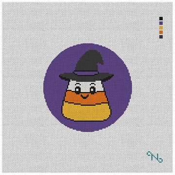 Candy Corn Witch Needlepoint Ornament Kit