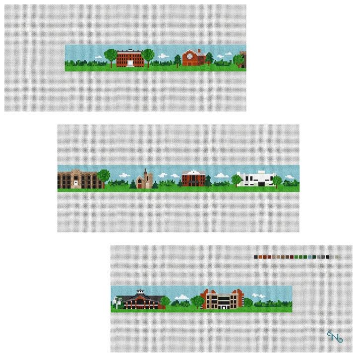 Canton New York Landscape Needlepoint Belt Kit Stitched Preview
