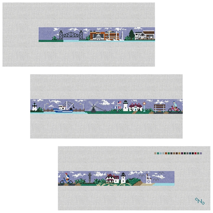 Cape Cod Highlights Needlepoint Kit Stitched Preview