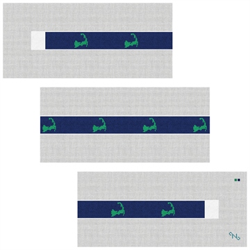 Cape Cod Island Needlepoint Belt Kit Stitched Preview