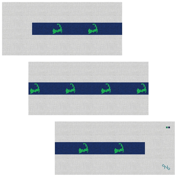 Cape Cod Island Needlepoint Belt Kit Stitched Preview