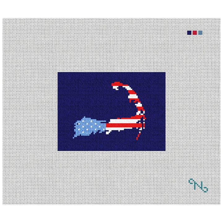 Cape Cod Needlepoint Card Wallet Kit Stitched Preview