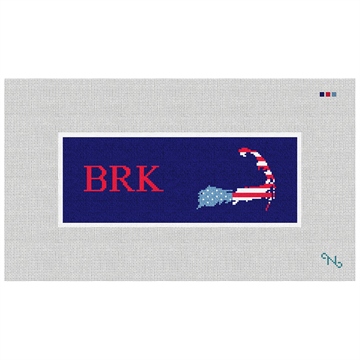 Cape Cod Needlepoint Wallet Kit Stitched Preview