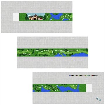 Capital City Club Golf Needlepoint Belt Kit Stitched Preview