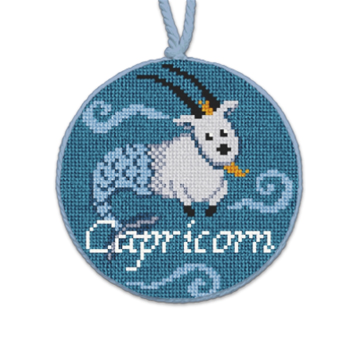 Capricorn The Goat Needlepoint Ornament 