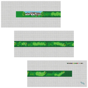 Captains Golf Course Needlepoint Belt Kit Stitched Preview