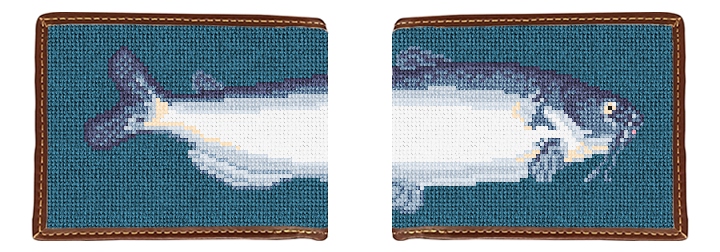 Catfish Needlepoint Wallet