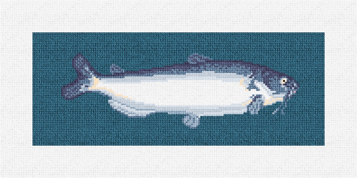 Catfish Needlepoint Wallet Kit