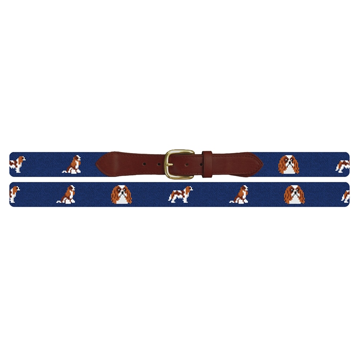 Cavalier King Charles Needlepoint Belt