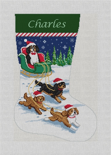 Cavalier King Charles Stocking Needlepoint Kit