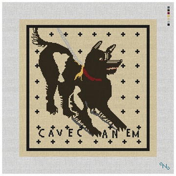 Cave Canem Mosaic Needlepoint Pillow Kit