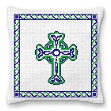 Celtic Cross Wedding Needlepoint Pillow
