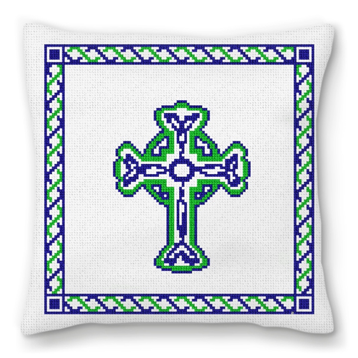 Celtic Cross Wedding Needlepoint Pillow