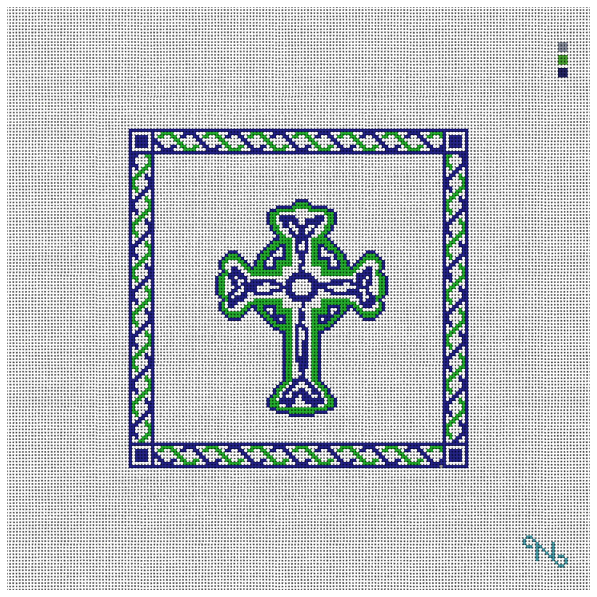 Celtic Cross Wedding Needlepoint Pillow Kit