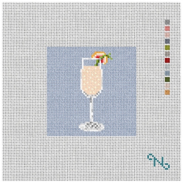 Champagne Cocktail Needlepoint Ornament Kit Stitched Preview