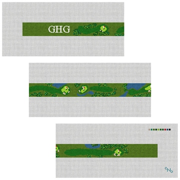 Champions Golf Club Needlepoint Belt Kit Stitched Preview