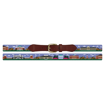 Chapel Hill NC Landscape Needlepoint Belt 