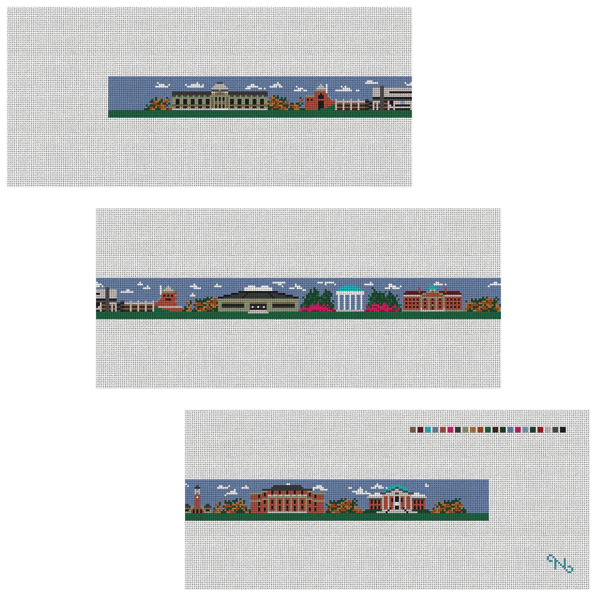 Chapel Hill NC Landscape Needlepoint Belt Kit