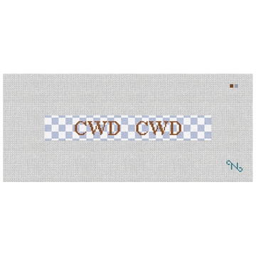 Checkerboard Needlepoint Key Fob Kit Stitched Preview