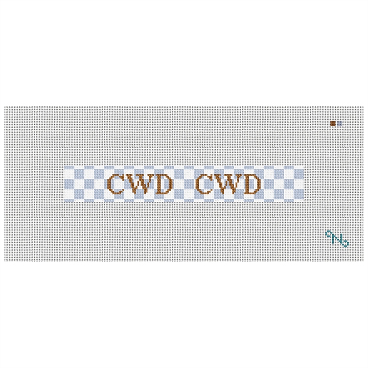 Checkerboard Needlepoint Key Fob Kit Stitched Preview