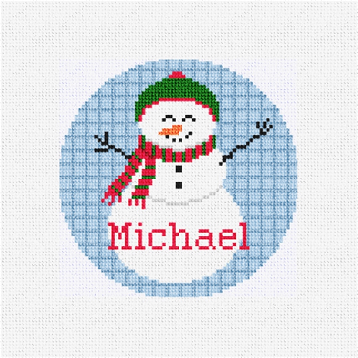 Cheerful Snowman Needlepoint Ornament Kit