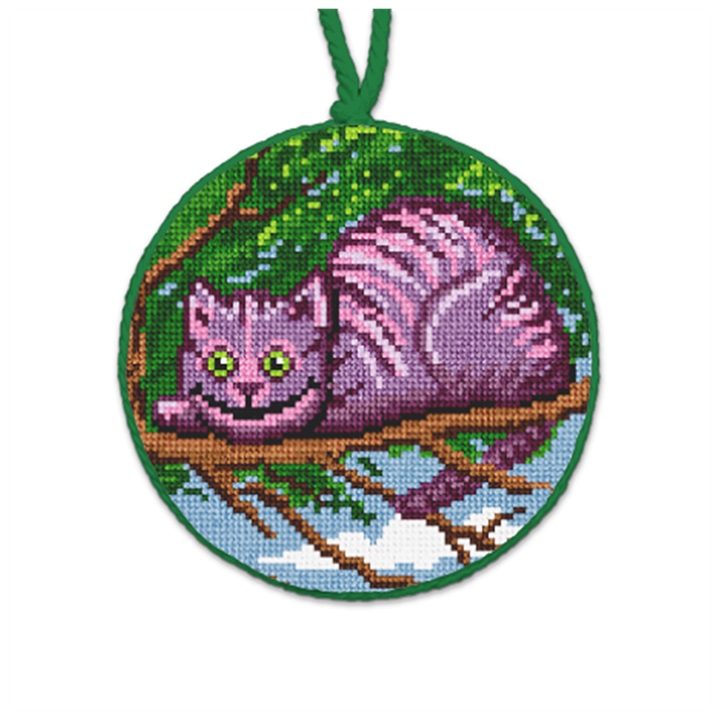 Cheshire Cat Needlepoint Ornament