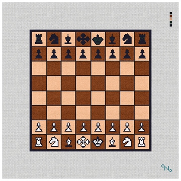 Chess Board Pillow Needlepoint Kit Stitched Preview