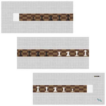 Chess Needlepoint Belt Kit Stitched Preview